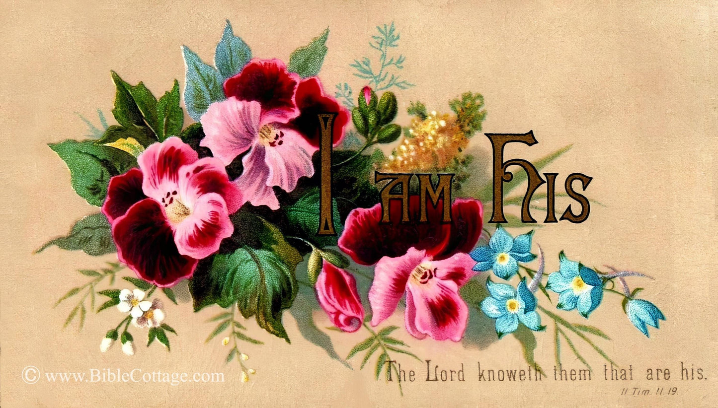 New! I Am His – 2 Timothy 2:19 – Vintage Bible Art – Inspiring and Encouraging