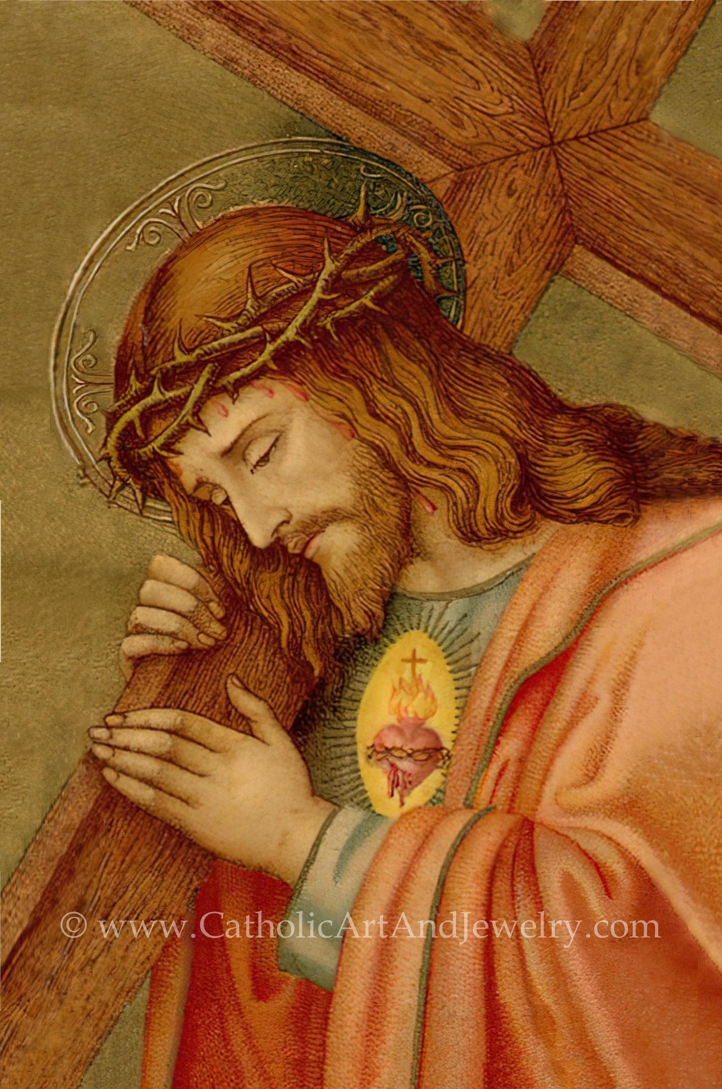New! Carrying the Cross Holy Card – pack of 10/100/1000 – Easter Holy Card