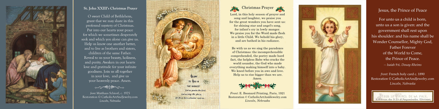 Christmas Holy Cards – Set of 48 Restored Vintage Holy Cards (2x24) – Variety Pack – Beautiful and Inspirational
