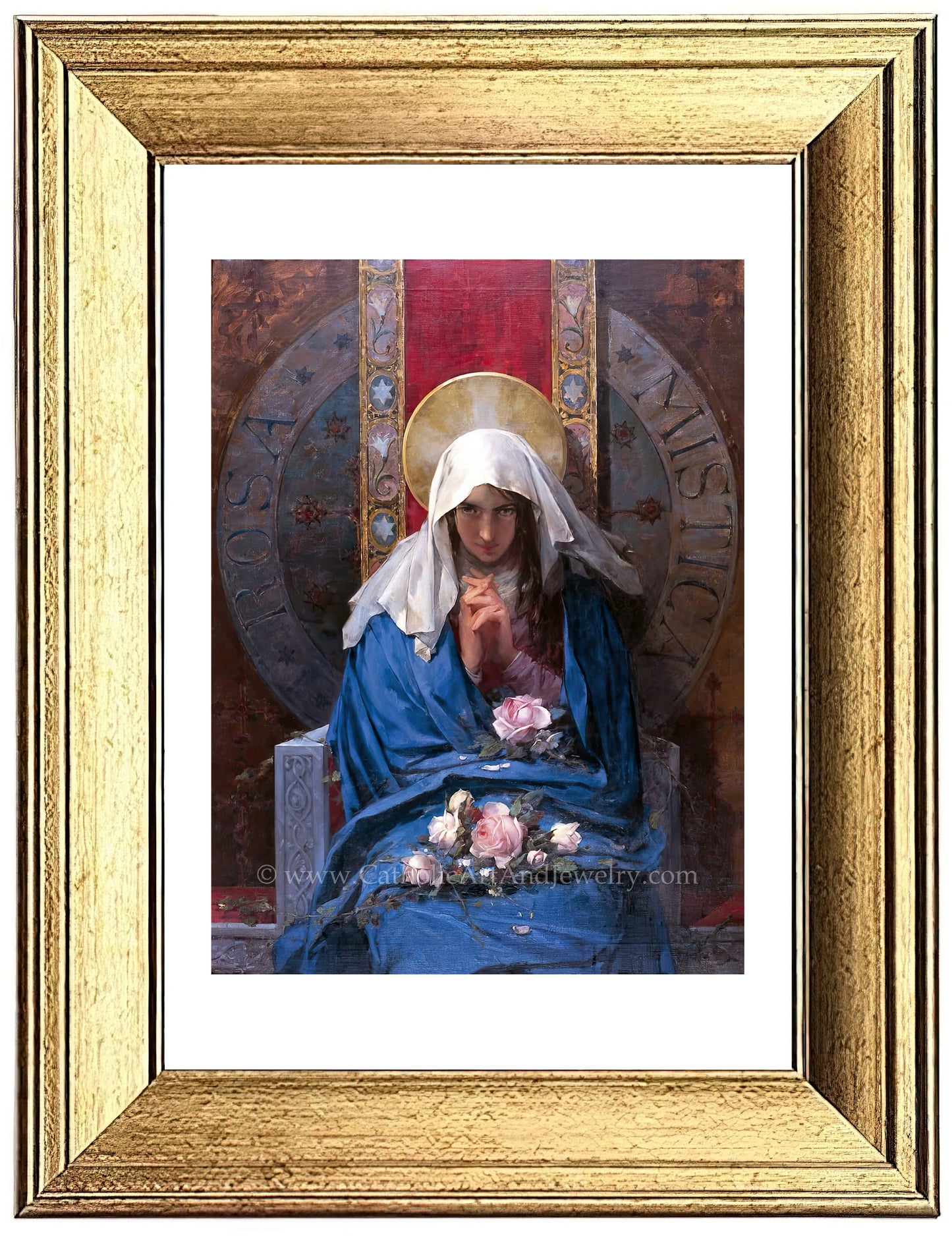 a painting of a woman in a blue robe