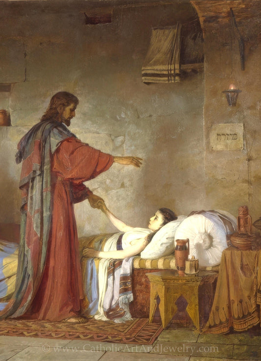 New! Jesus Raising Jairus's Daughter Back to Life – Vasilij Polenov – Archival Quality – Miracle of Jesus