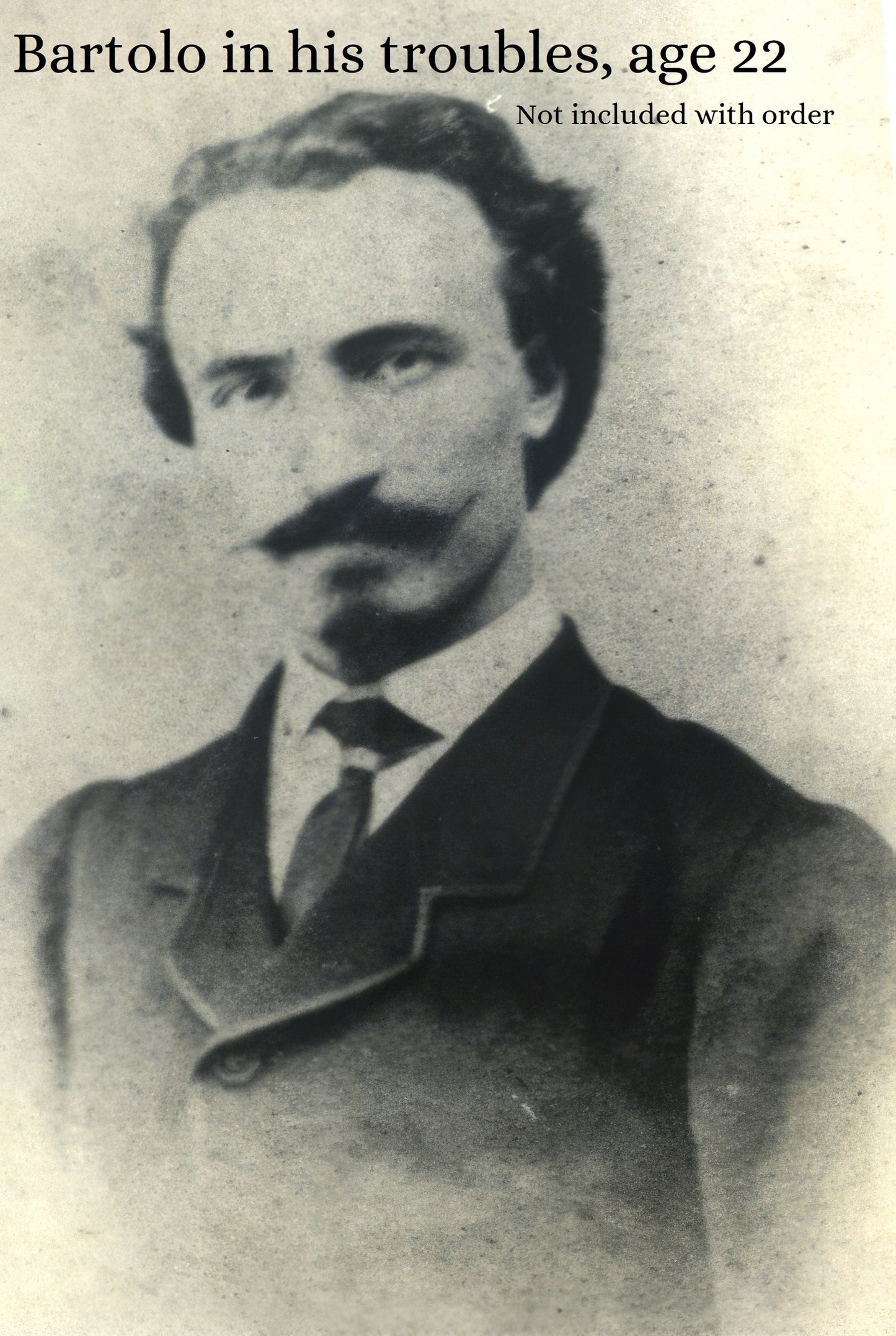 a black and white photo of a man with a mustache