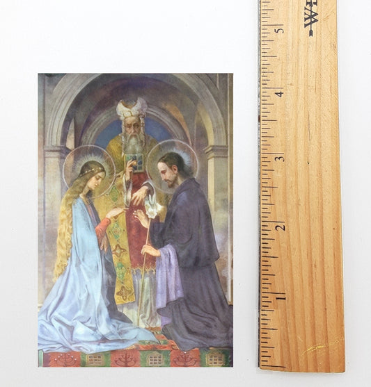 New! Holy Card – Wedding of Joseph and Mary by Wladyslaw Drapiewski – pack of 10/100/1000 – Wedding Invite Tuck-In