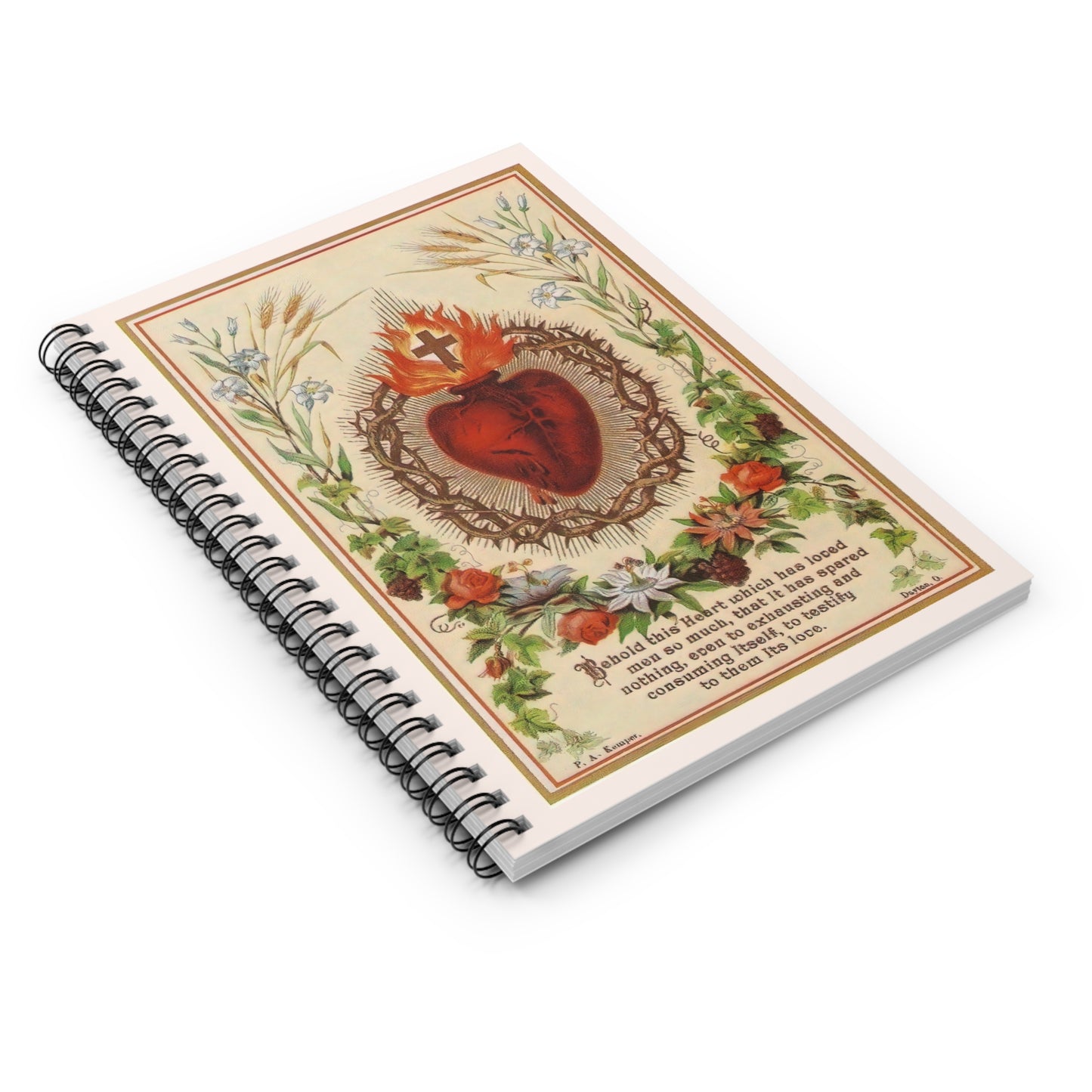 New! Sacred Heart of Jesus Journal - Spiral Notebook - Free Shipping!