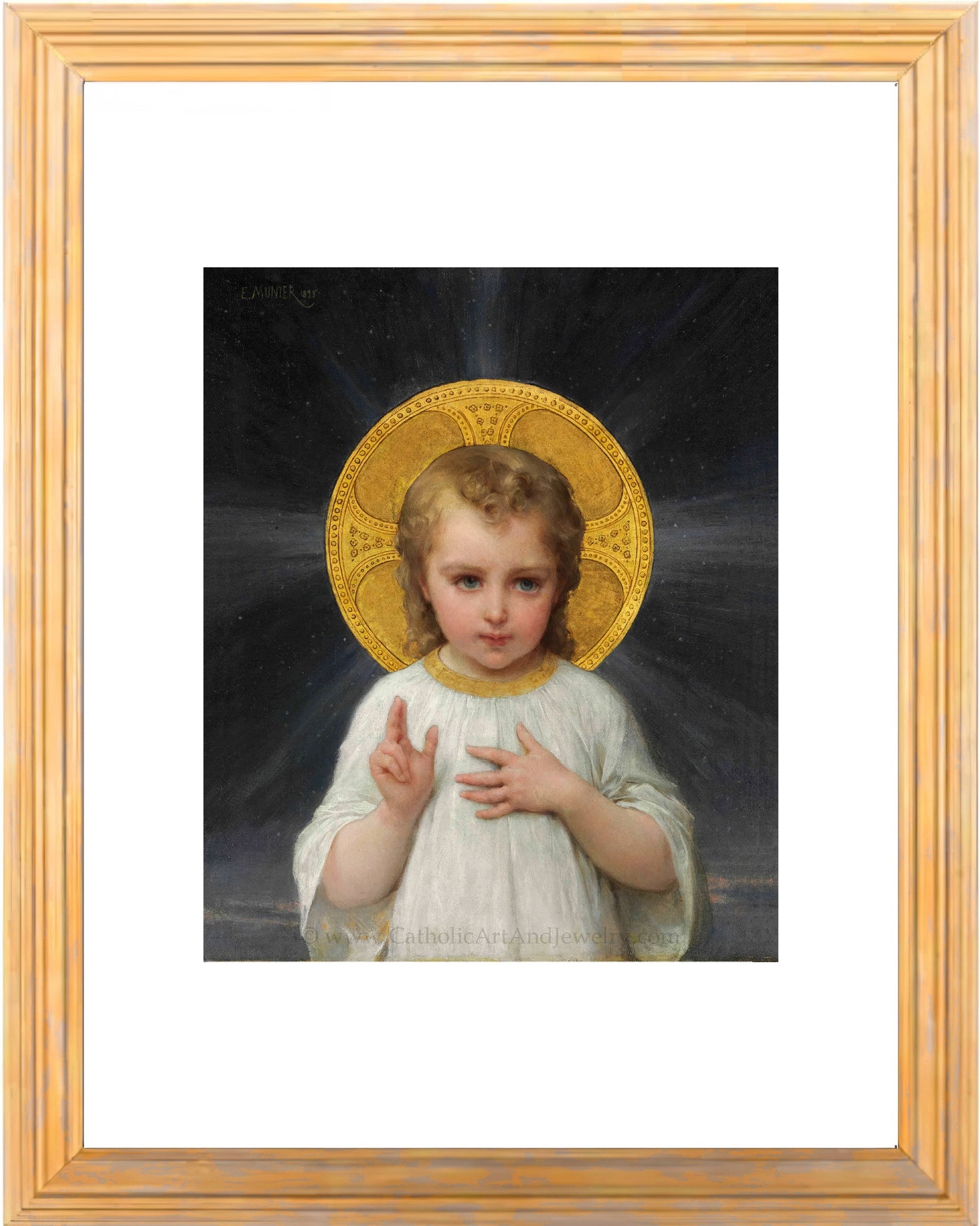 a painting of a little girl with a halo