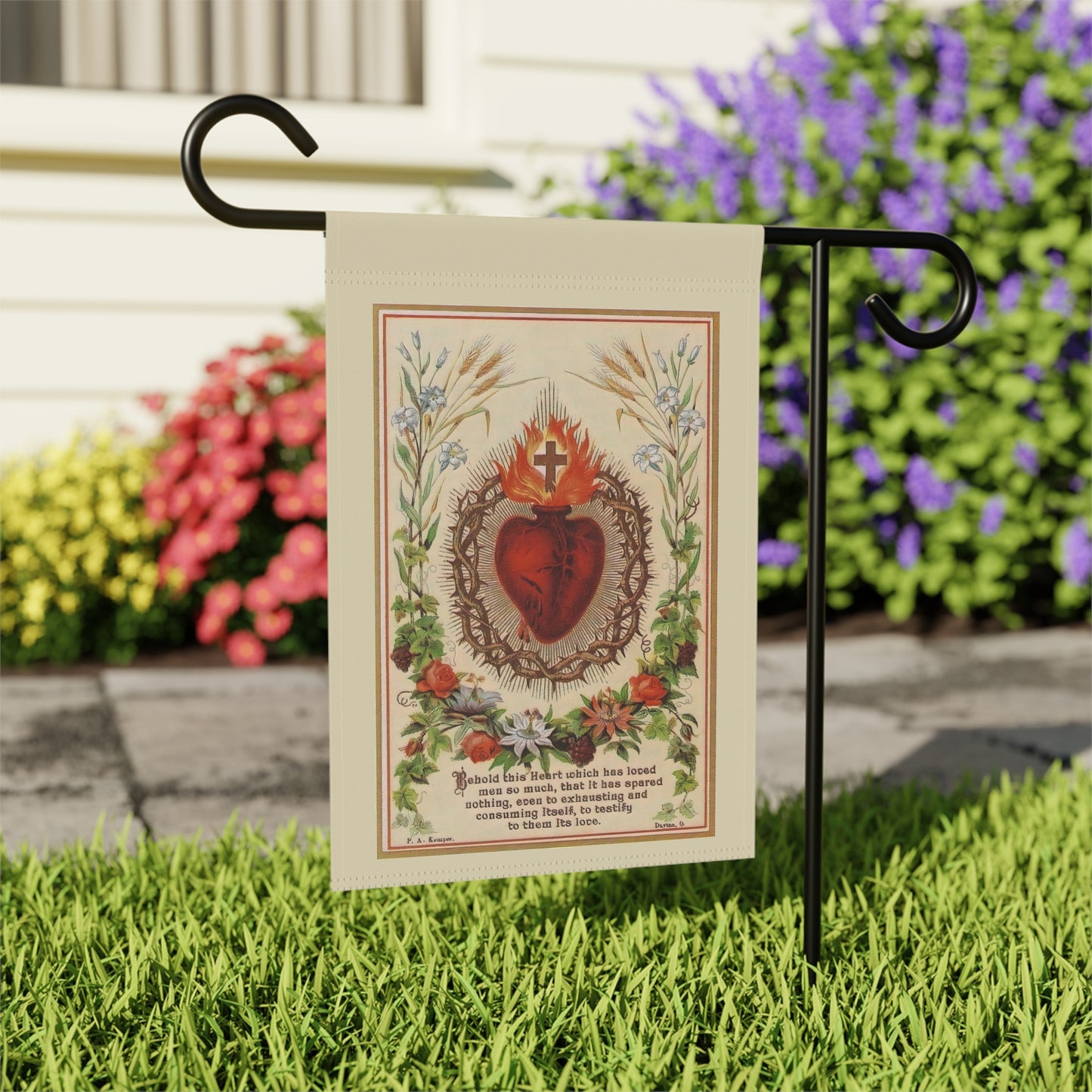 New! Sacred Heart of Jesus Garden Flag - Free Shipping!