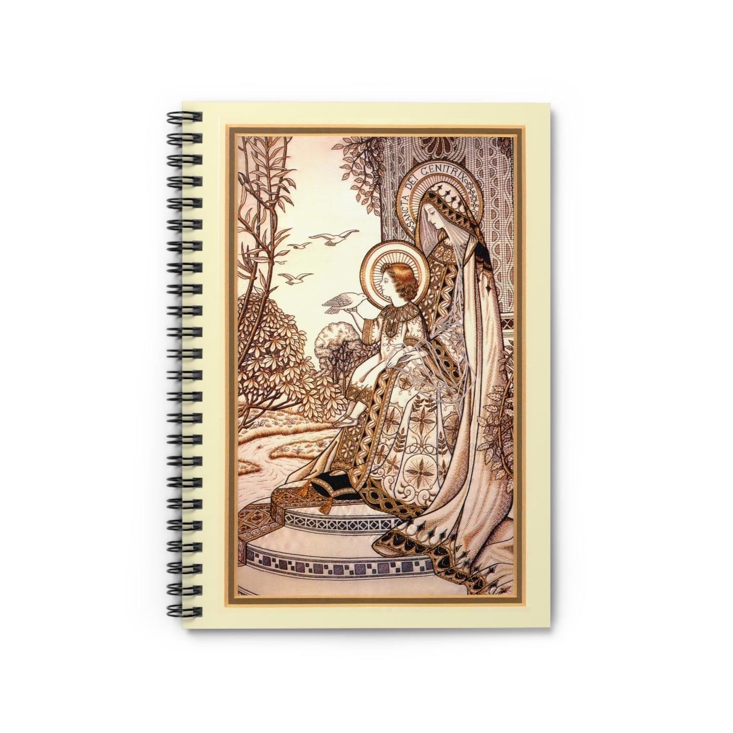 New! Madonna and Child Journal - Loreto Embroidery Spiral Notebook - Free Shipping!