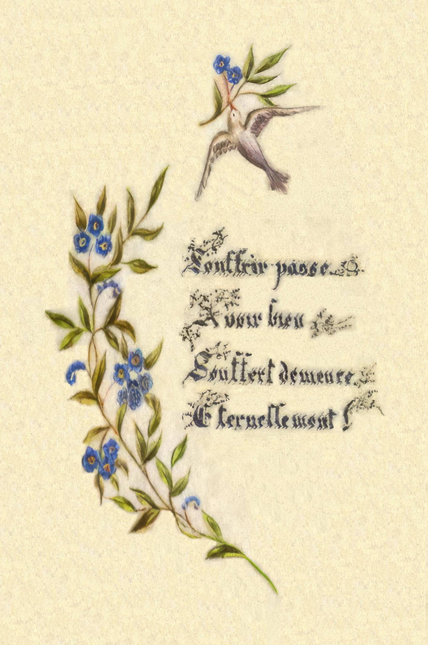 New! St Therese's Handmade Holy Card #2 –To Suffer Well Lasts Eternally – pack of 10/100/1000