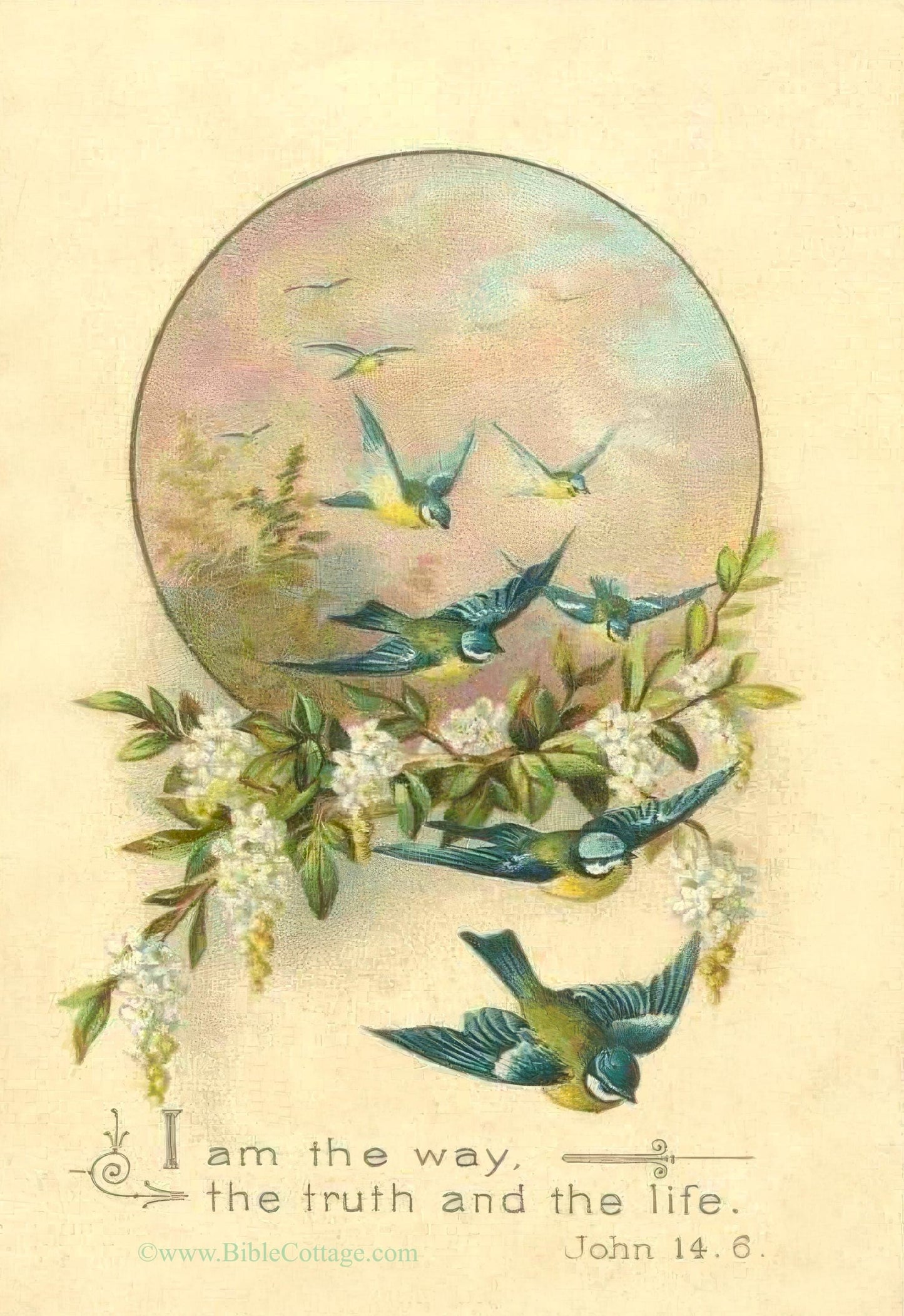 I Am the Way, the Truth, and the Life – John 14:6 – Vintage Christian Art – Inspiring and Encouraging