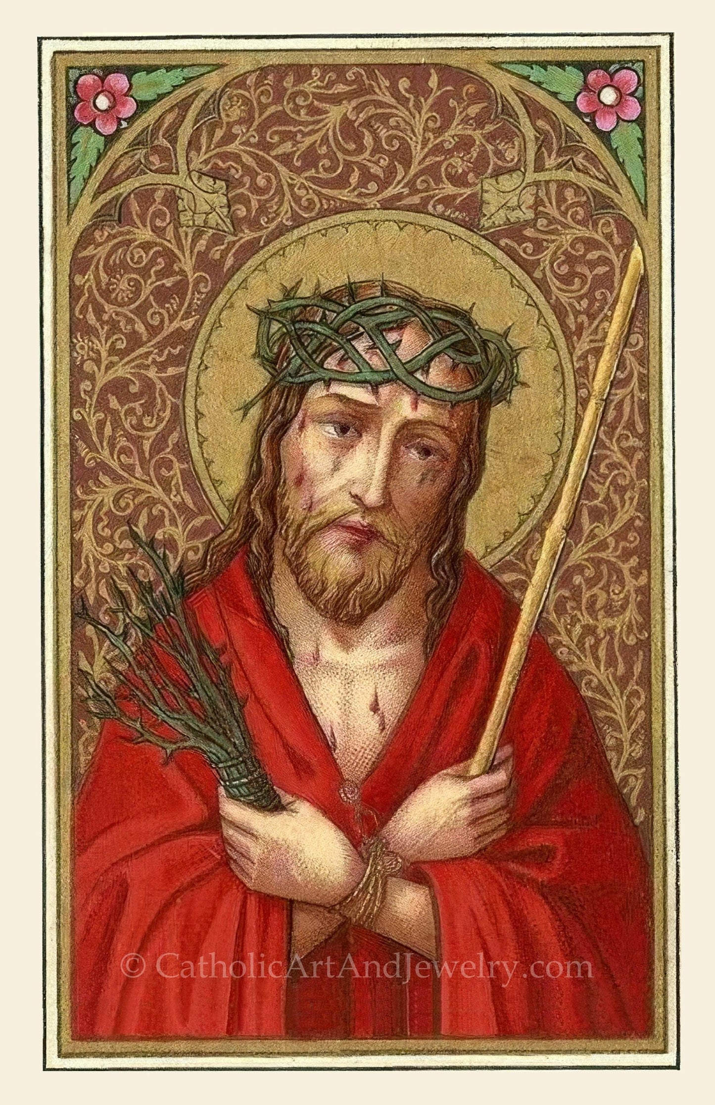 New! The Crowning with Thorns – Missal Prayer – pack of 10/100/1000 – Easter Holy Card