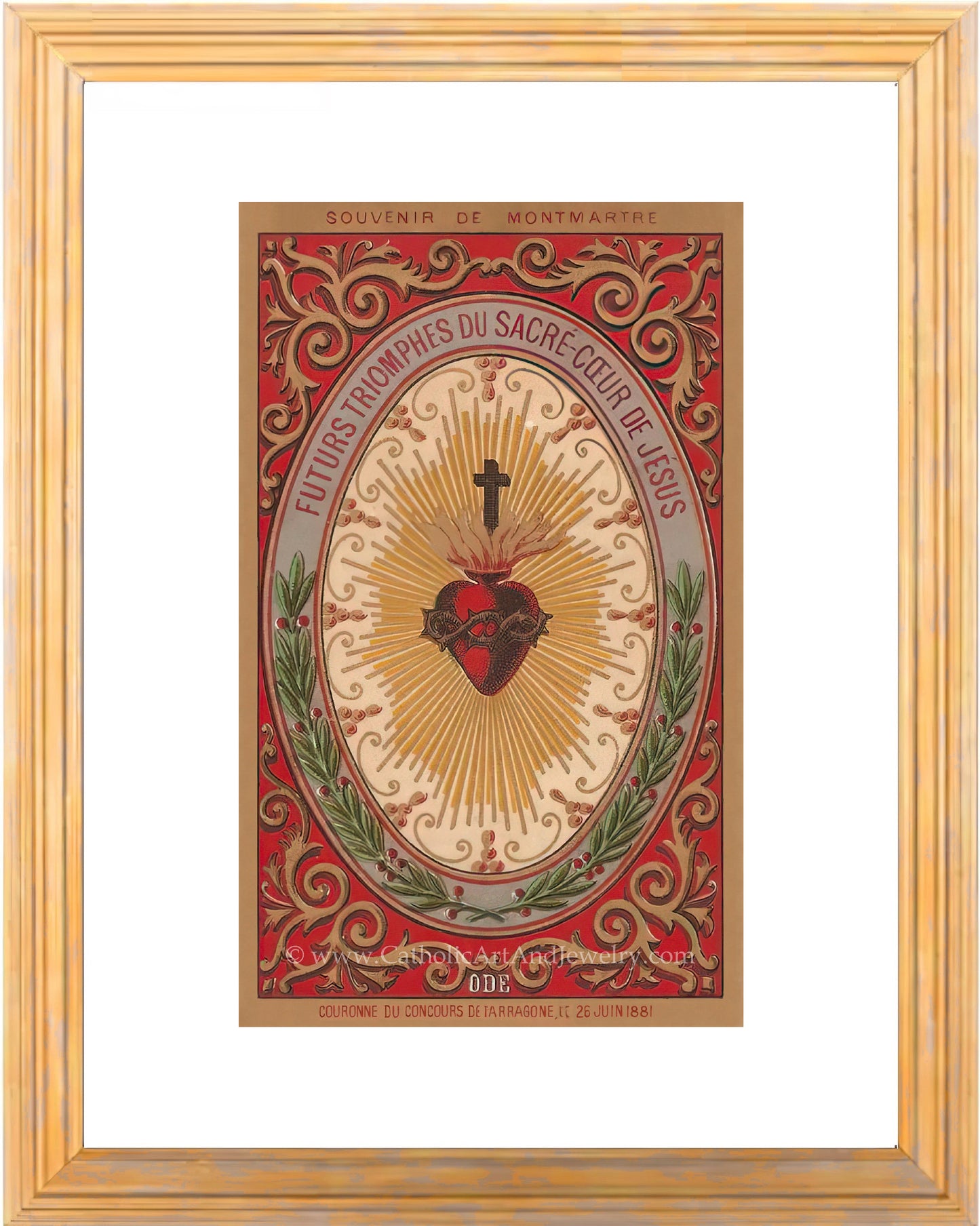 a painting of a heart with a cross on it