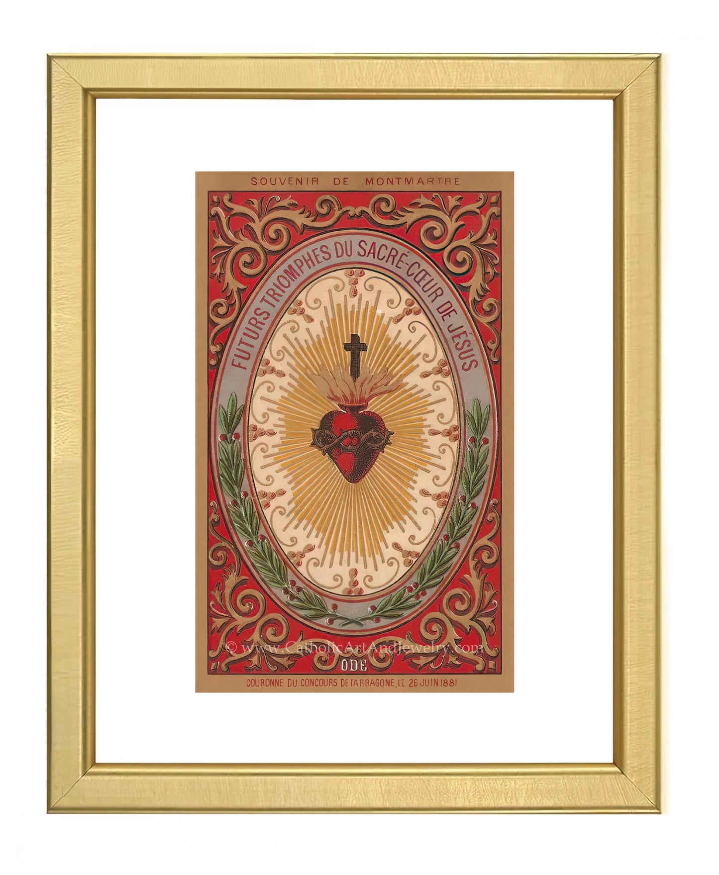 a painting of a heart in a gold frame