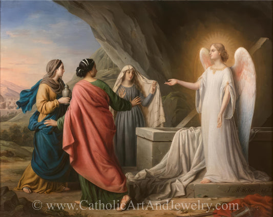 New! The Three Women at the Tomb of Christ – Irma Martin – Les trois femmes au tombeau du Christ – Catholic Art Print  – Archival Quality