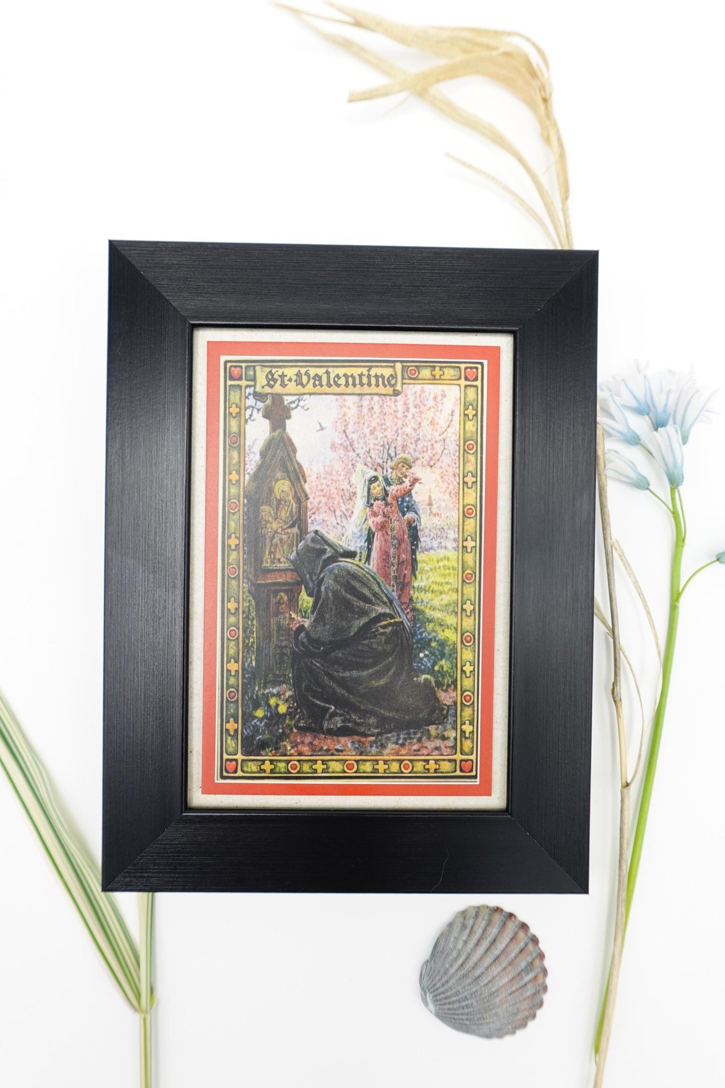 New! Saint Valentine – Vintage Illustration – Framed Miniature – Catholic Keepsake