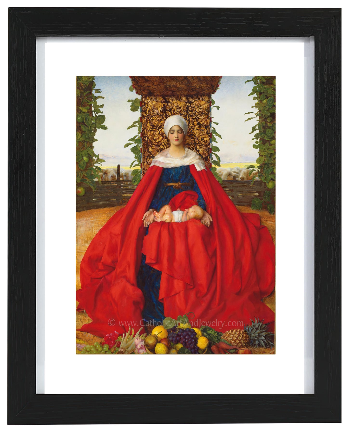 a painting of a woman in a red dress