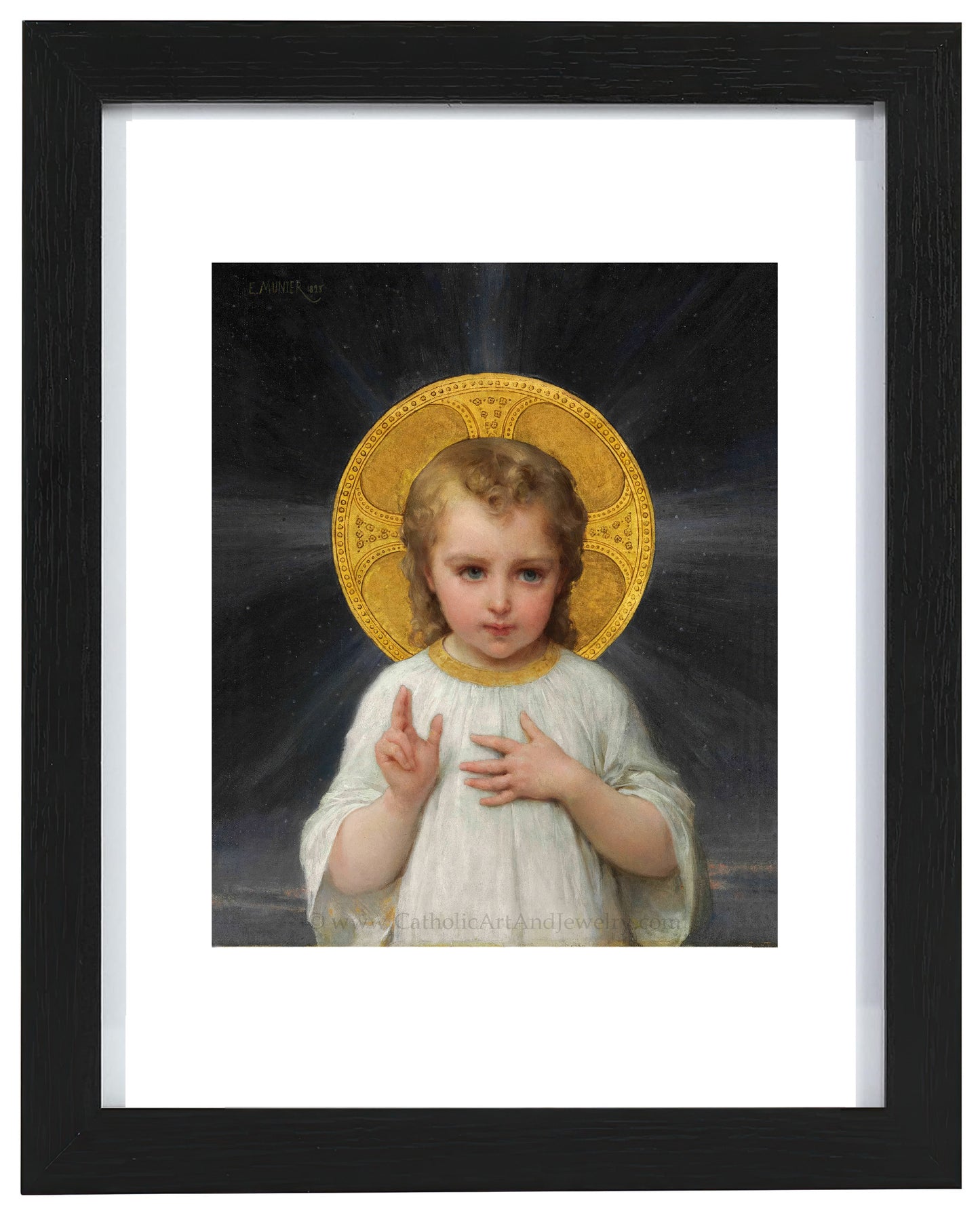 a painting of a little girl with a halo