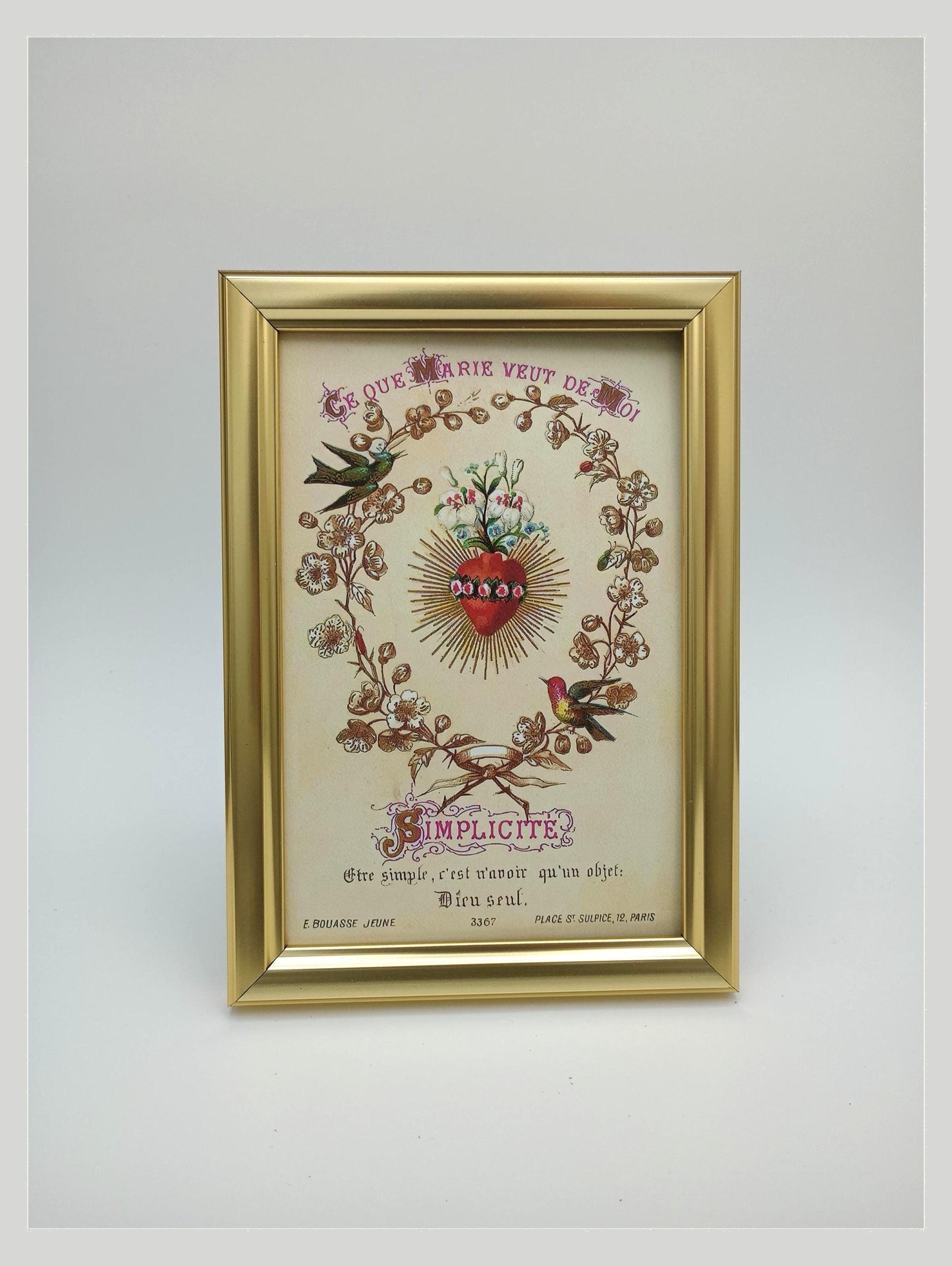 New! Simplicity – 4x6" Framed Picture – Catholic Keepsake