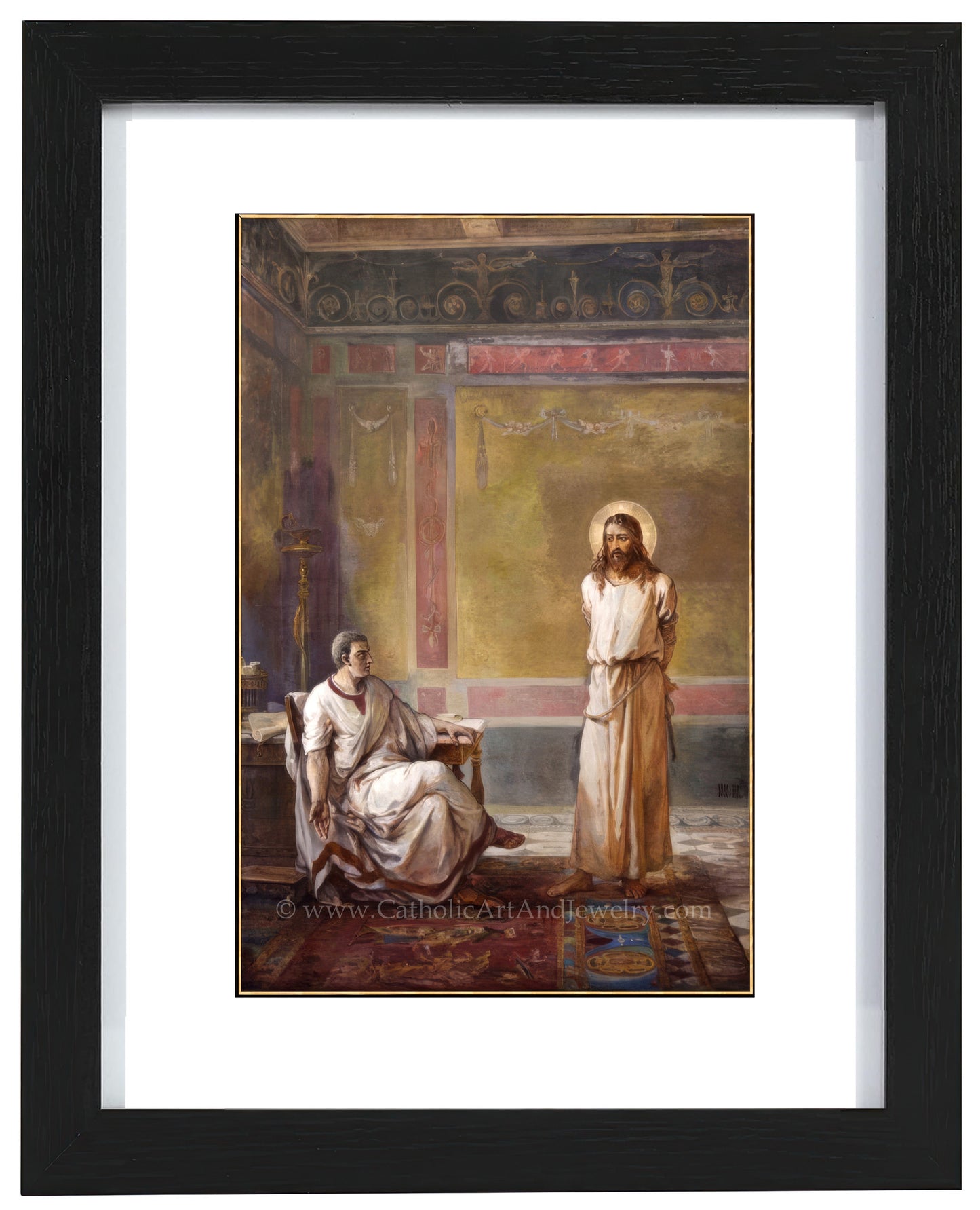 a painting of a woman and a man in a room
