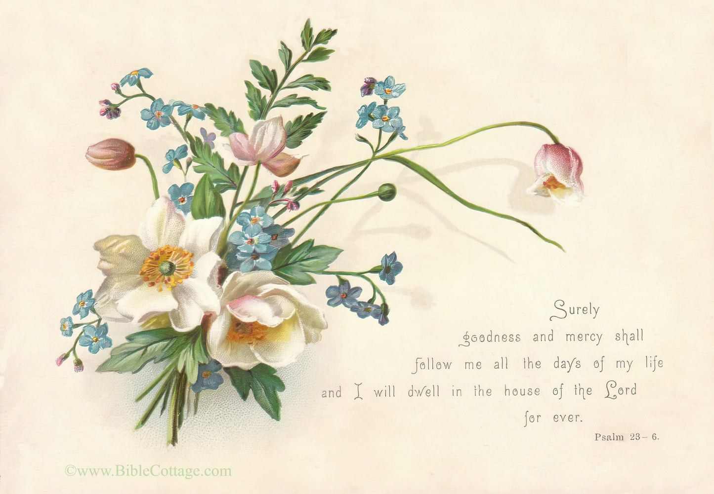 I Will Dwell in the House of the Lord Forever – Psalm 23:6 – Vintage Christian Art – Inspiring and Encouraging