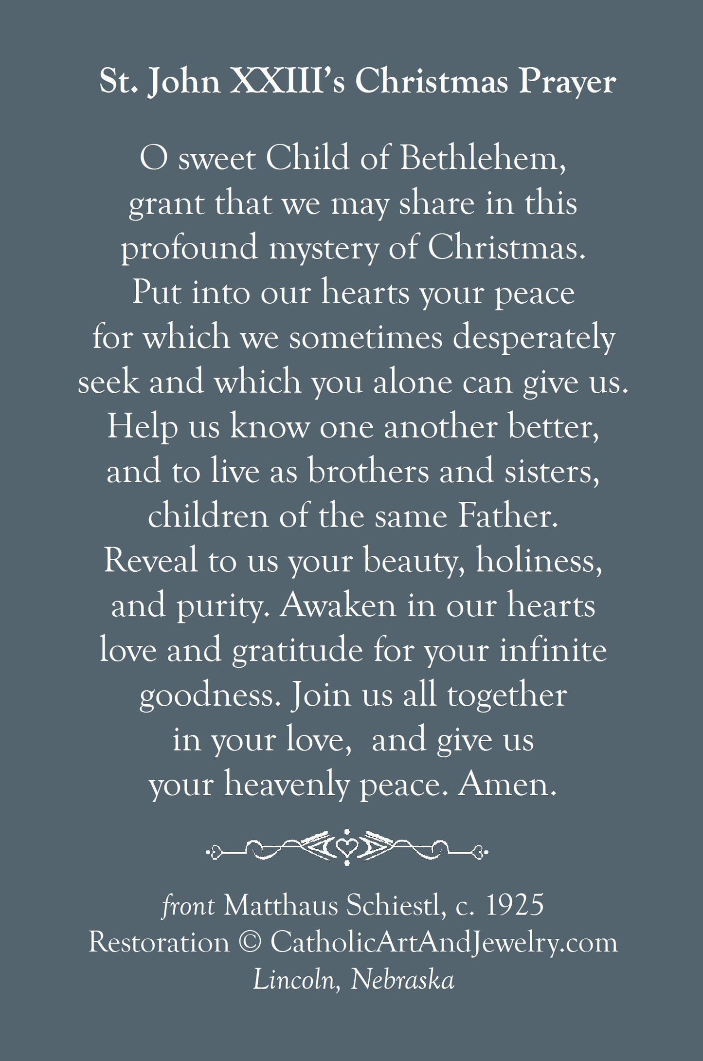 New! Christmas Holy Card #22 – Holy Family Schiestl – pack of 10/100/1000 – Stocking Stuffer – Restored Vintage Card