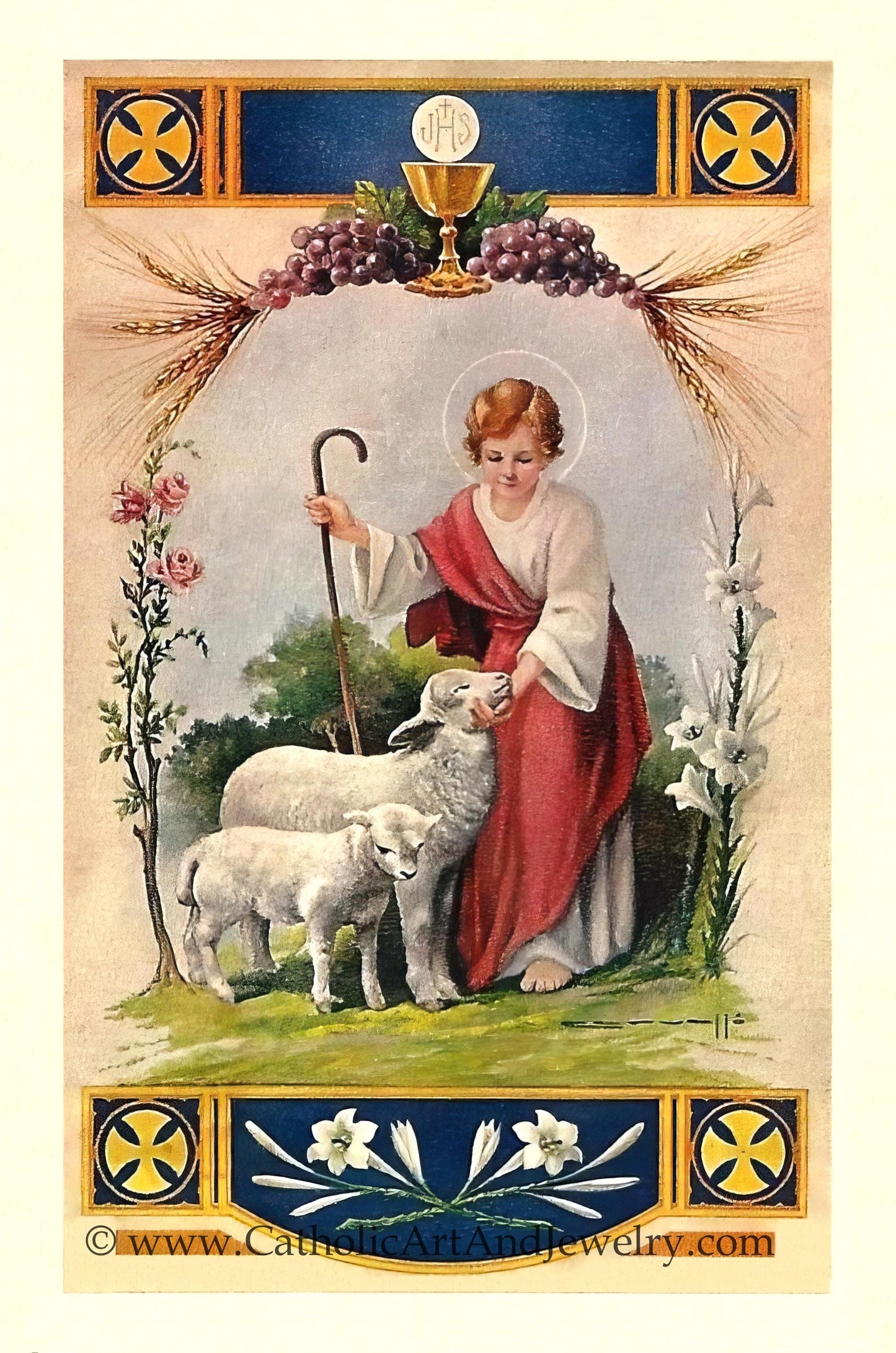 New! Christ Child Holy Card – Easter Springtime – pack of 10/100/1000 – Restored Vintage Holy Card