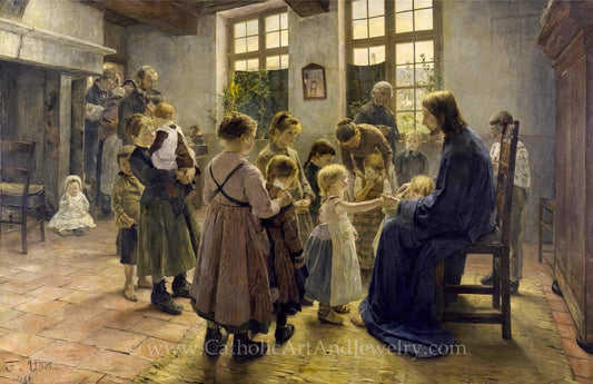 New! Let the Little Children Come unto Me – Fritz von Uhde – Beautiful Catholic Art – Archival Quality