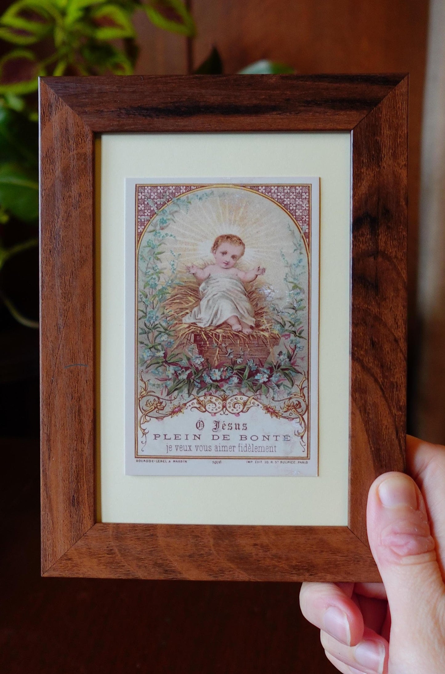 New! Framed Christmas Holy Card #16 – Matted – 4x6" Interior / 5x7" Exterior Frame