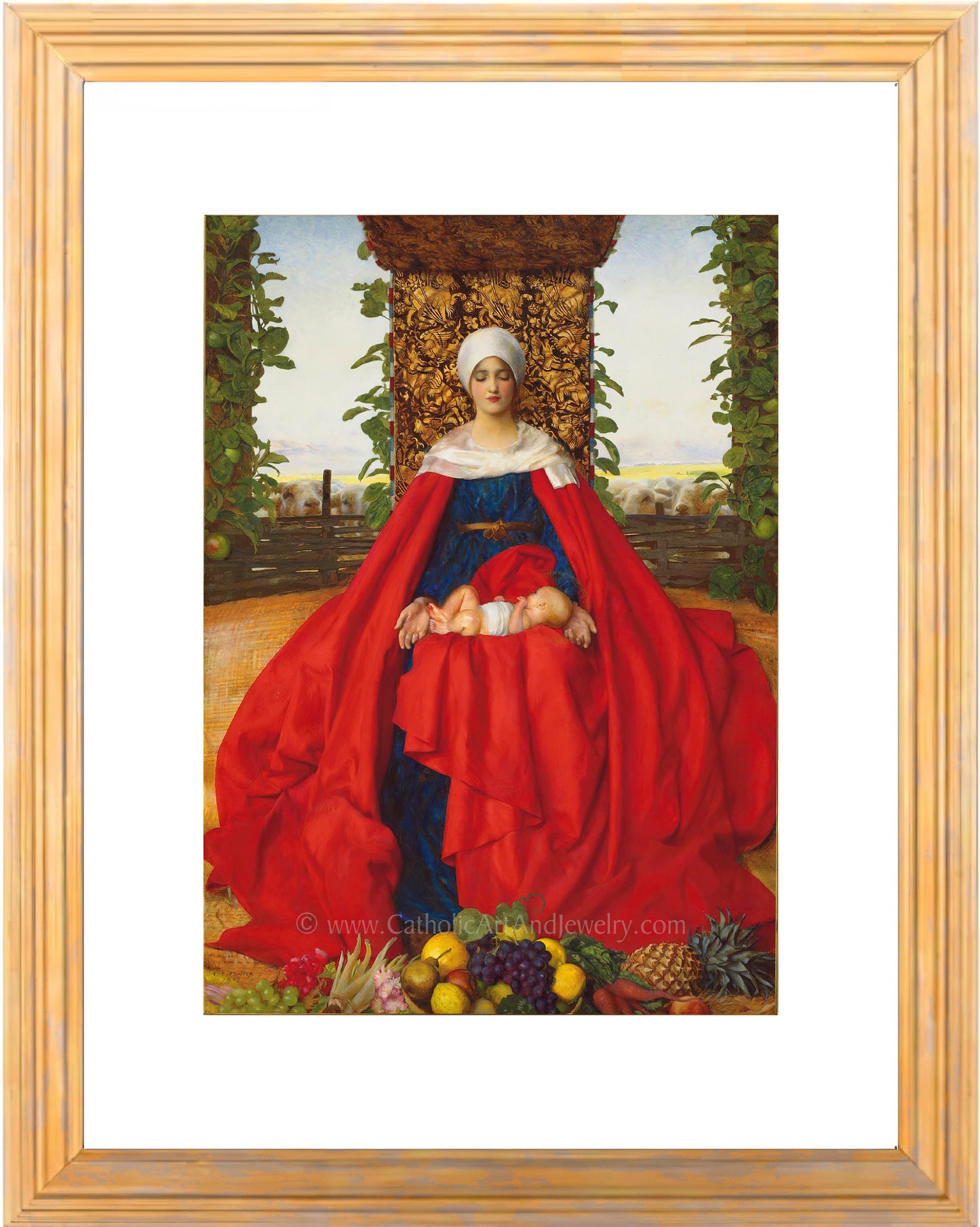 a painting of a woman in a red dress