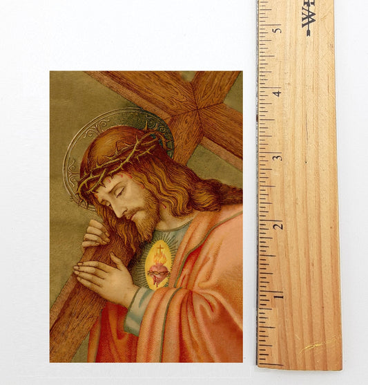 New! Carrying the Cross Holy Card – pack of 10/100/1000  – Easter Holy Card