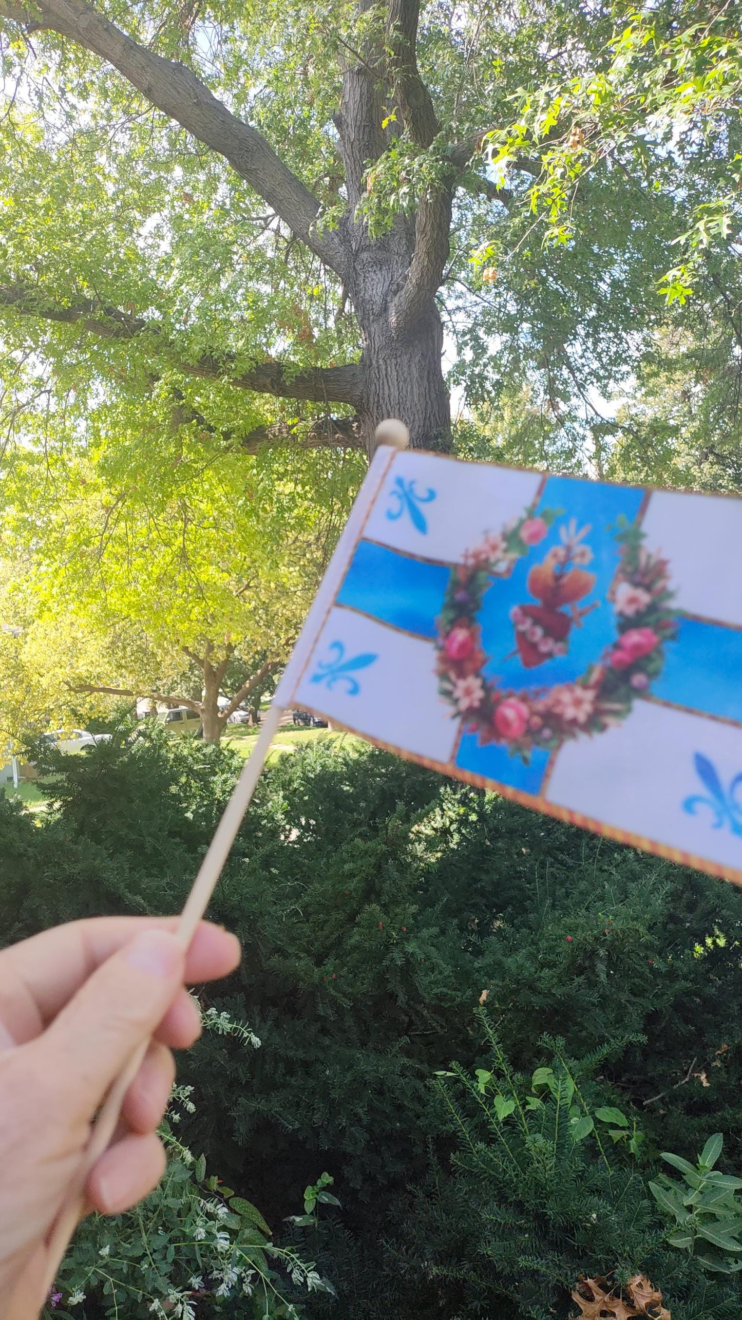 New! Mini Marian Azure Blue Immaculate Heart Flag - 1, 10, or 50