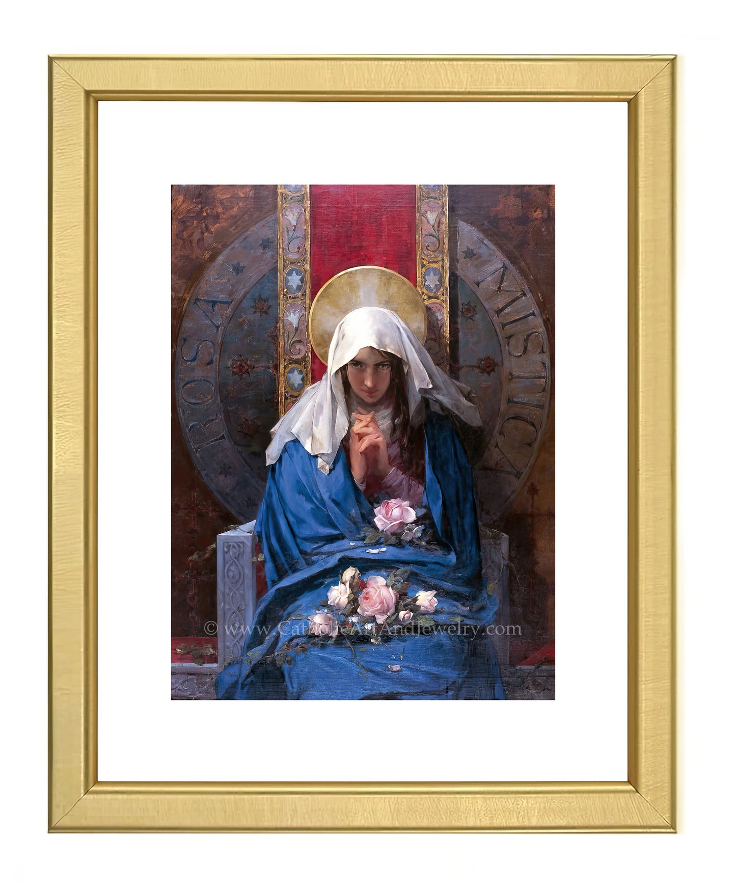 a painting of a woman in a blue robe