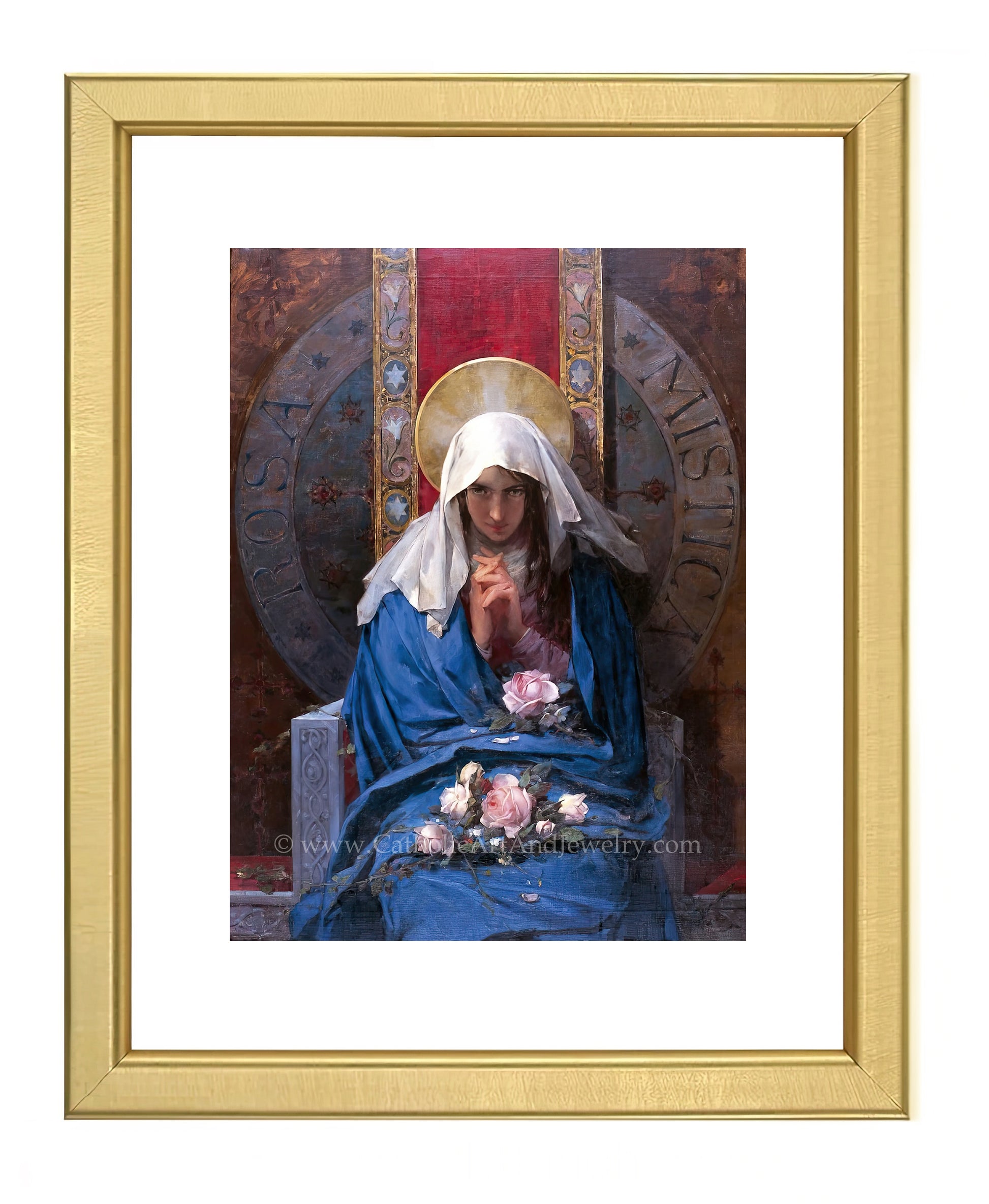 a painting of a woman in a blue robe