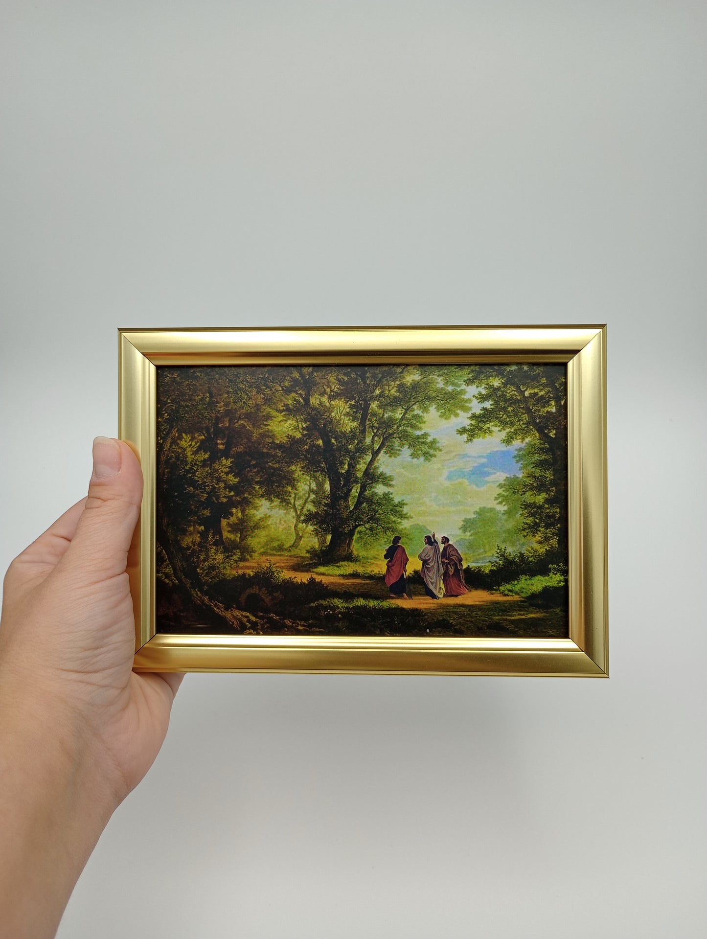 a painting of a bird perched on a tree branch