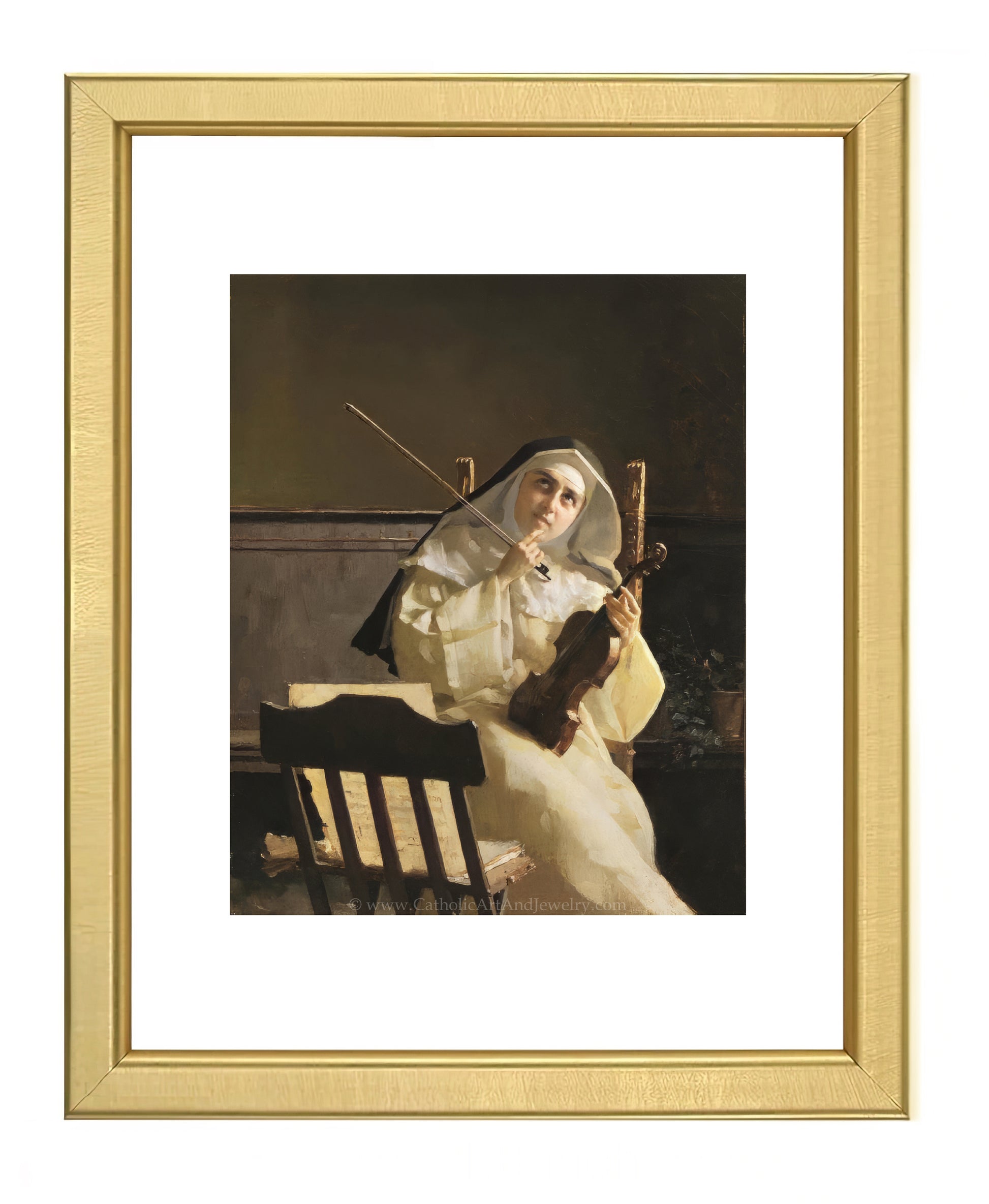 a painting of a woman sitting on a bench