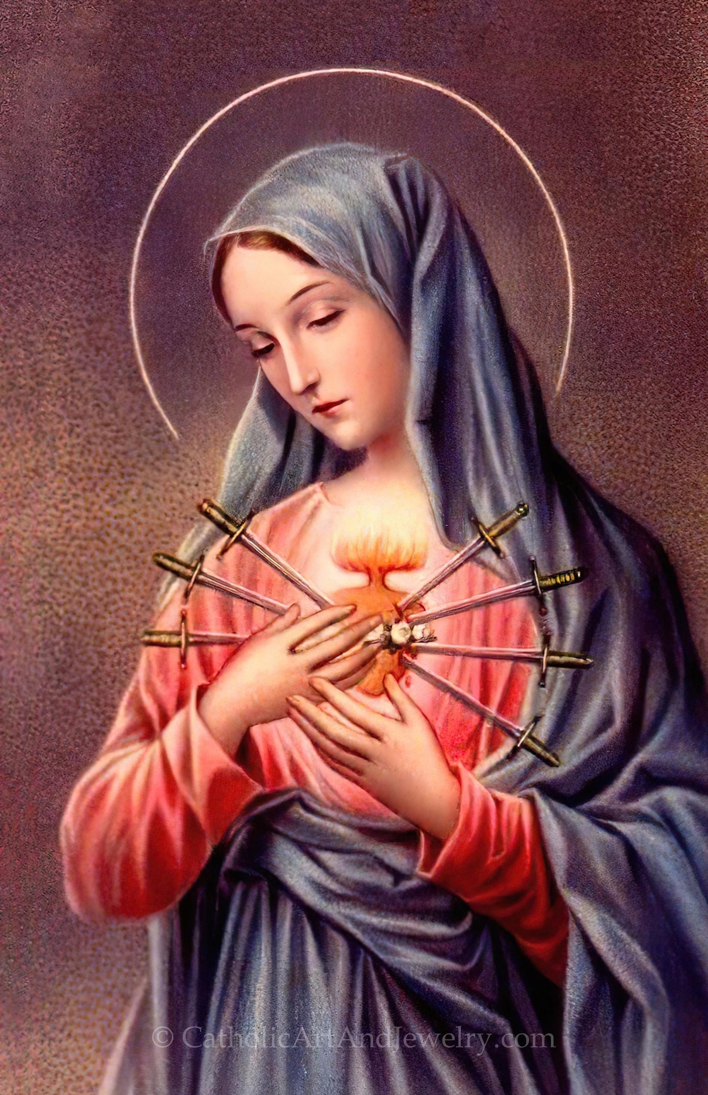 New! Our Lady of Sorrows – Litany to the Mother of All Life – pack of 10/100/1000 – Restored Vintage Holy Card