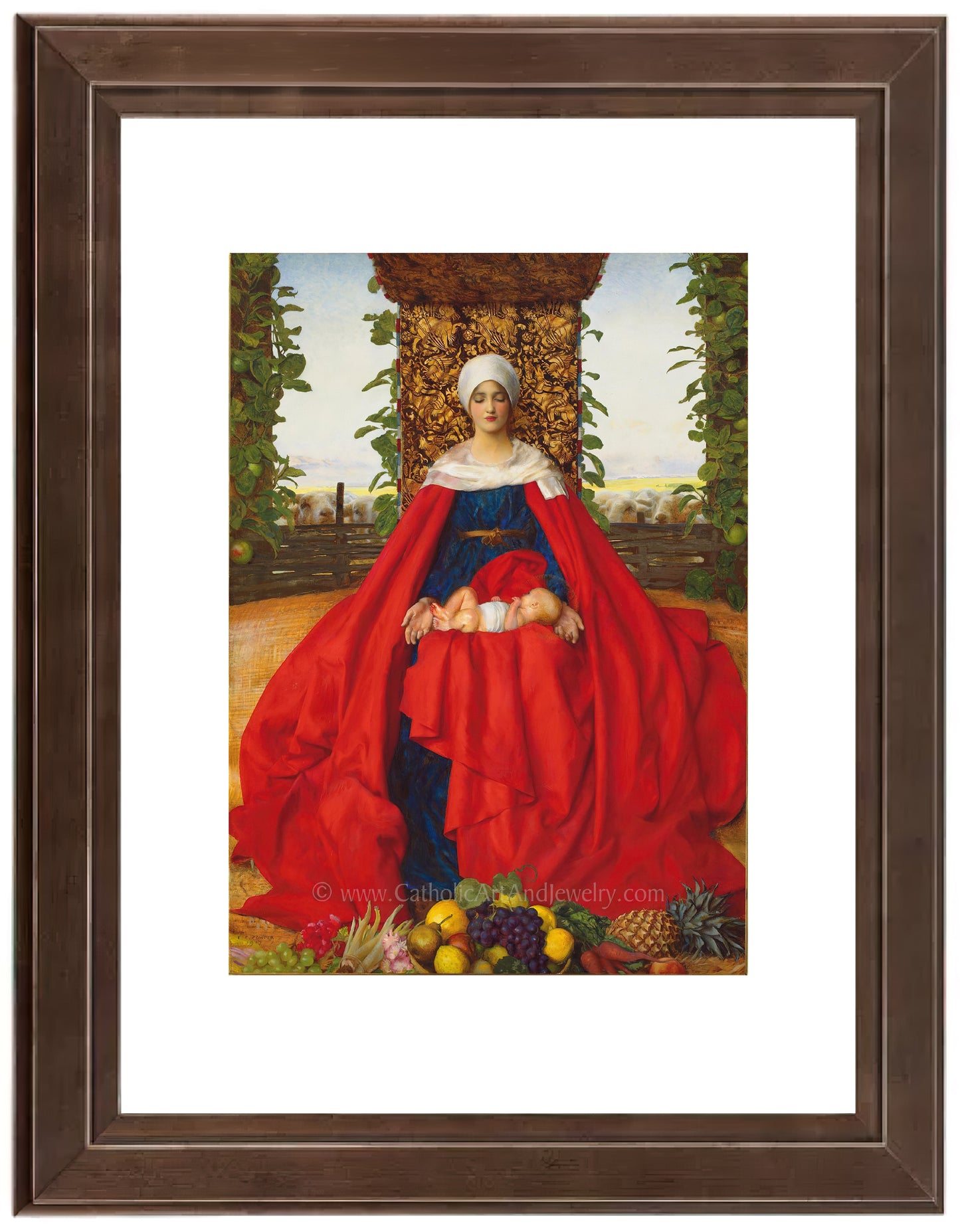 a painting of a woman in a red dress