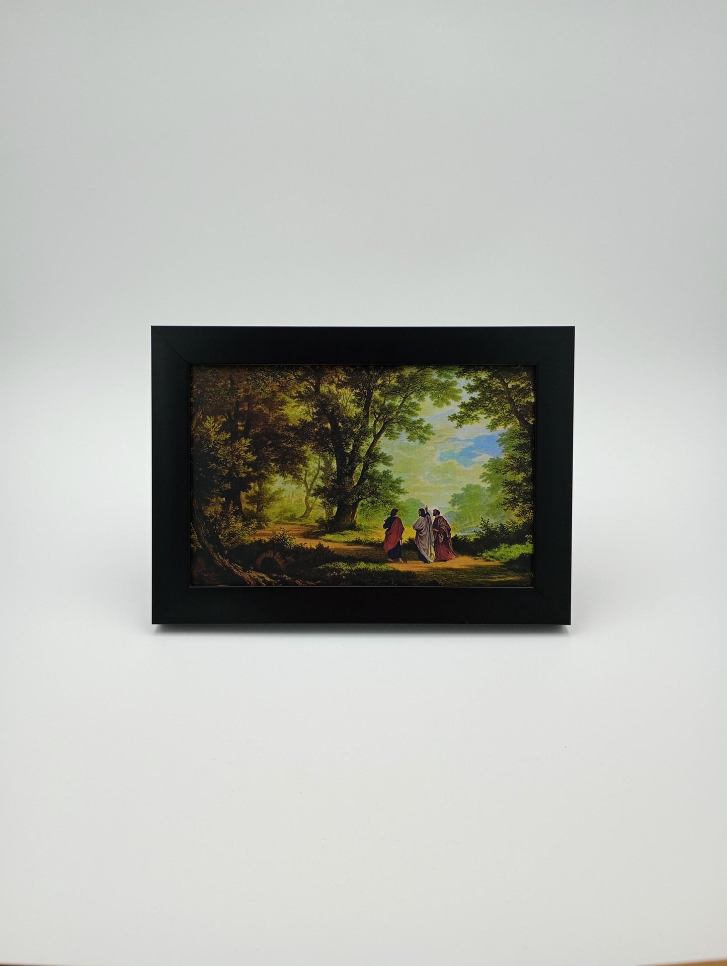 a painting of a bird perched on a tree branch