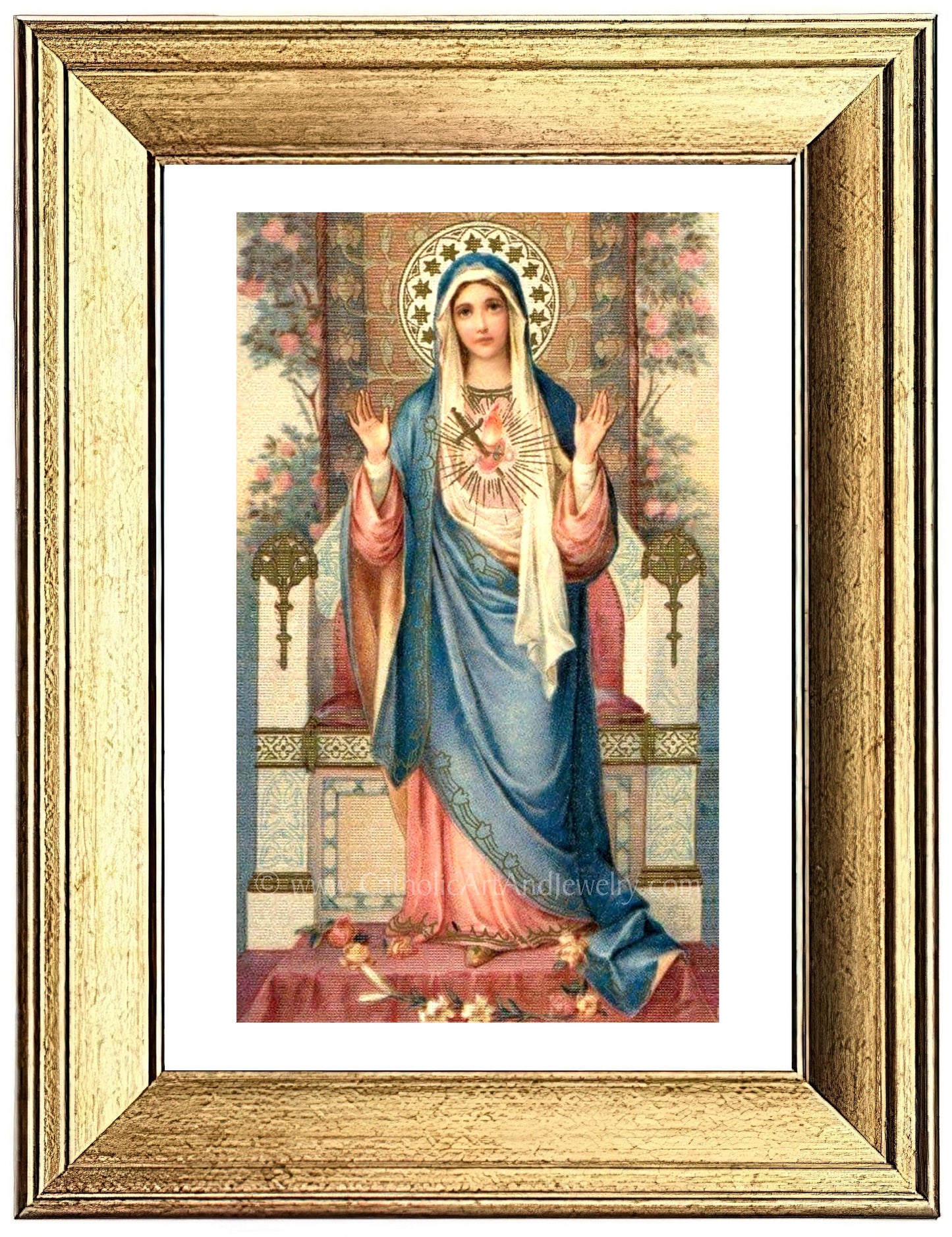 a painting of a woman in a blue dress