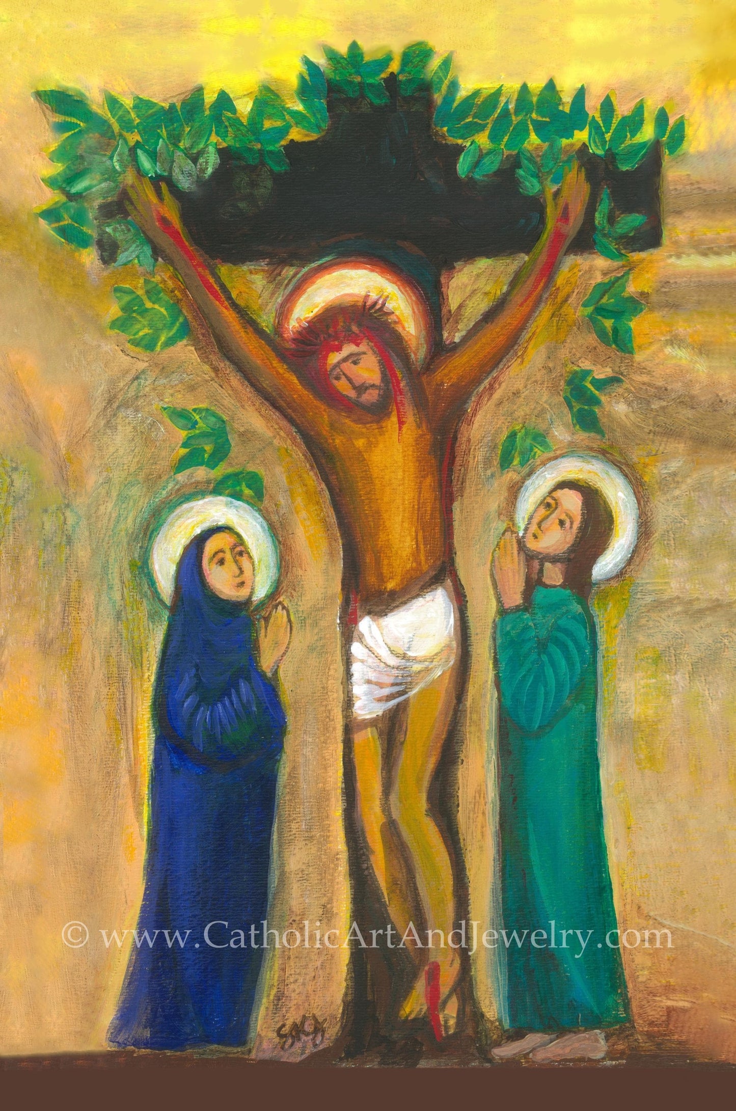 New! Tree of Life – Crucifixion –pack of 10/100/1000 – Easter Holy Card