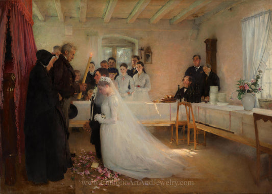 New! Blessing of the Young Couple Before Marriage – Pascal-Adolphe-Jean Dagnan-Bouveret – Catholic Art – Archival Quality