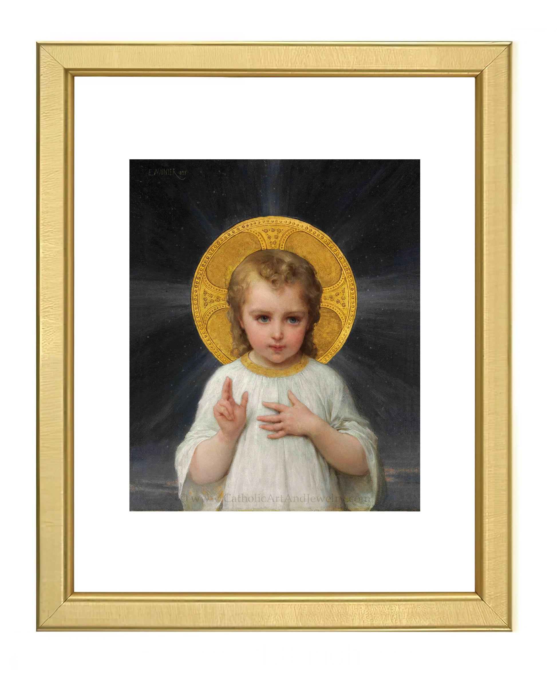 a painting of a little girl with a halo