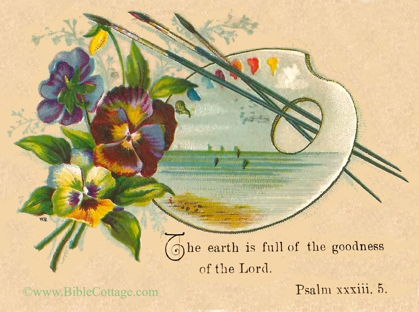 The Earth Is Full of the Goodness of the Lord – Psalm 33:5 – Vintage Bible Art – Inspiring and Encouraging