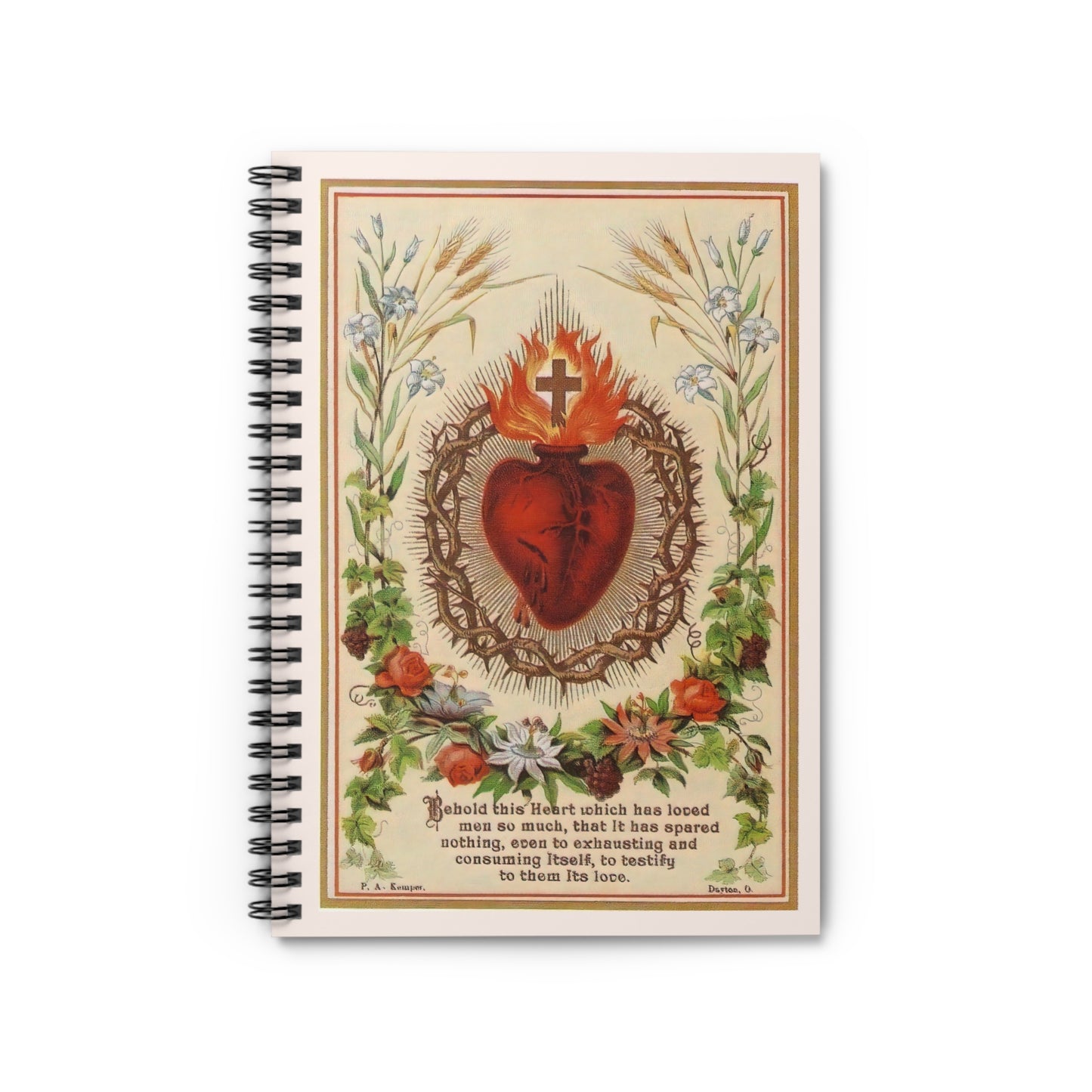 New! Sacred Heart of Jesus Journal - Spiral Notebook - Free Shipping!