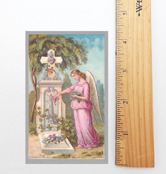 Prayer for the Dead – Memorial Card – Angel at the Graveside – Restored Vintage Holy Card / Funeral Card – pack of 10/100/1000
