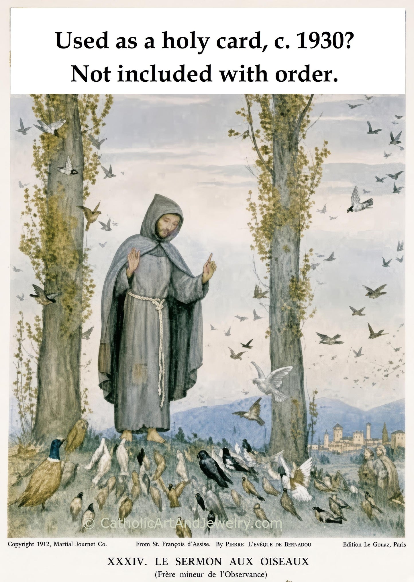 New! Francis Preaching to the Birds — by Pedro Subercaseaux —Beautiful Catholic Art —Catholic Gift