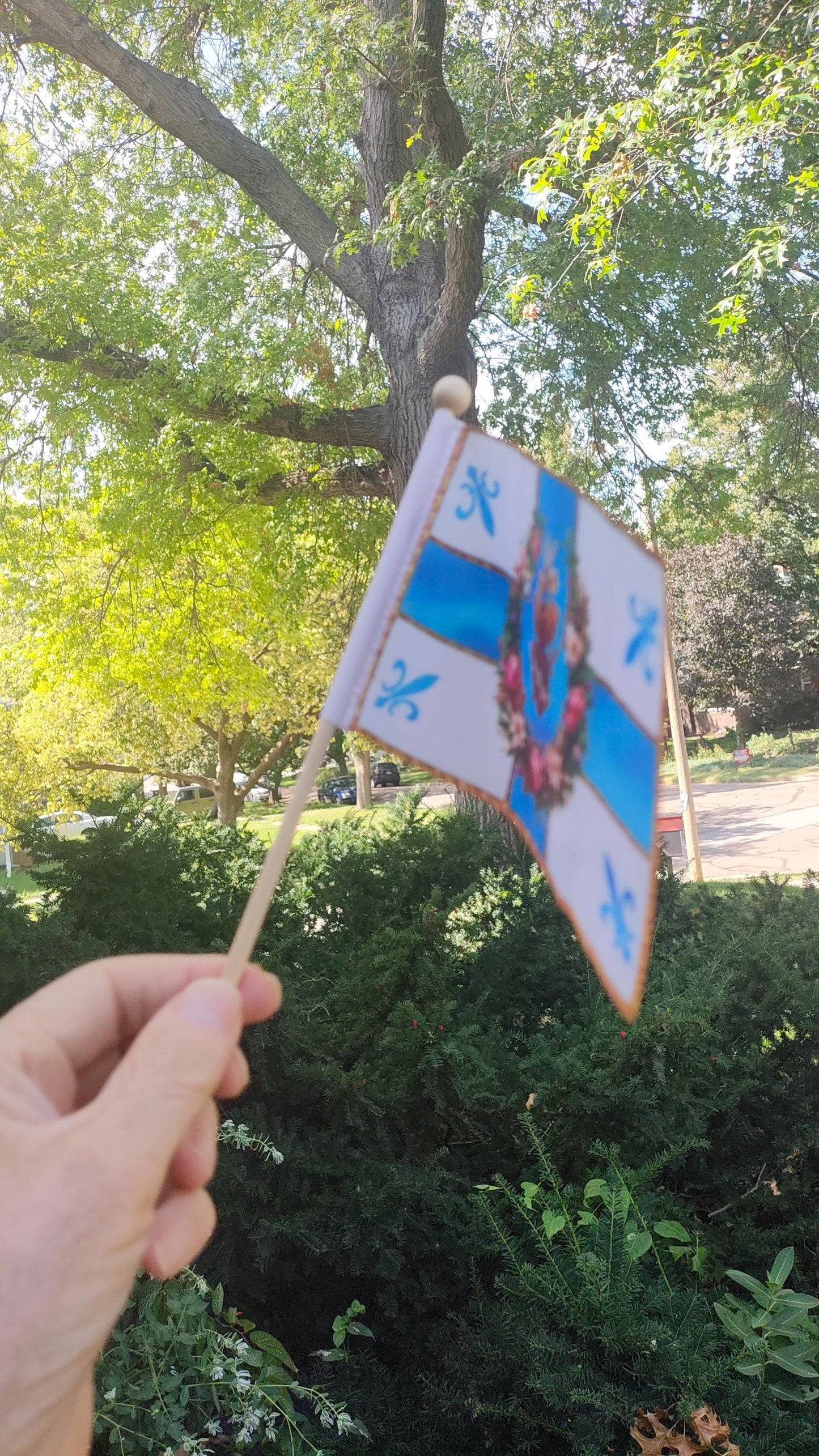 New! Mini Marian Azure Blue Immaculate Heart Flag - 1, 10, or 50