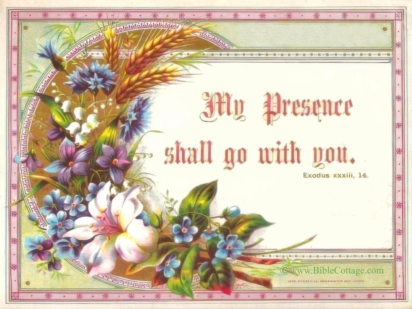My Presence Shall Go With You – Exodus 33 – Vintage Bible Art – Inspiring and Encouraging