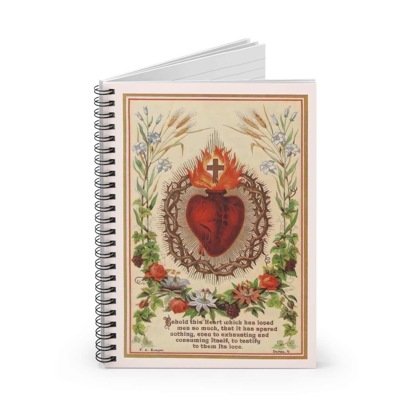 New! Sacred Heart of Jesus Journal - Spiral Notebook - Free Shipping!
