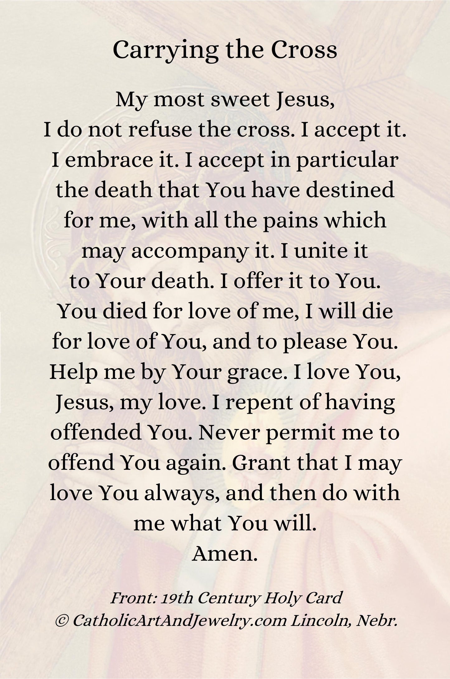 New! Carrying the Cross Holy Card – pack of 10/100/1000 – Easter Holy Card