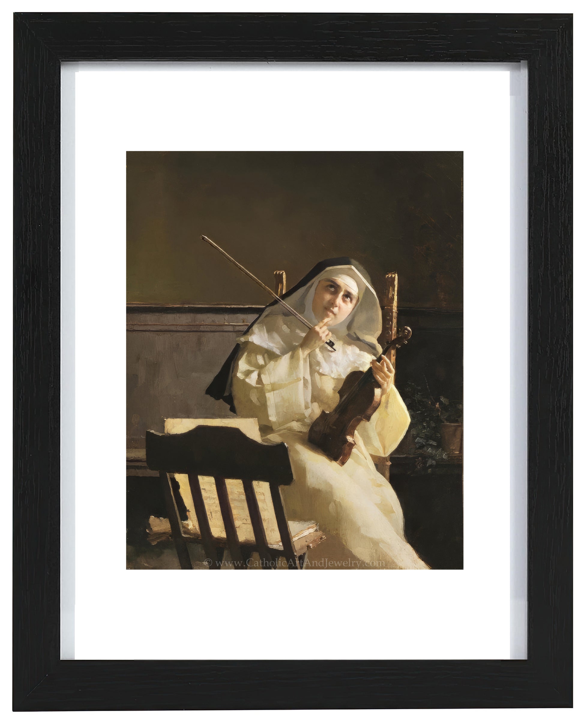 a painting of a woman sitting on a bench